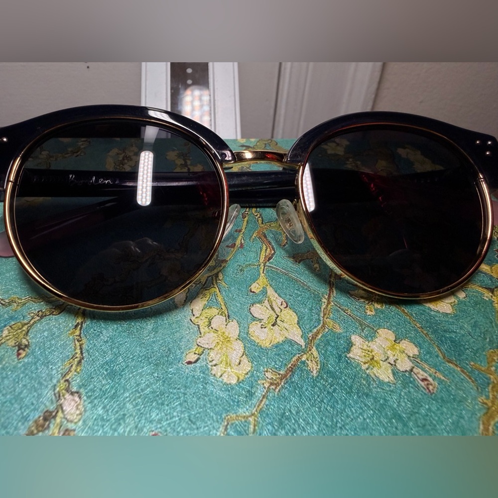 Boden Black and Gold Round Sunglasses